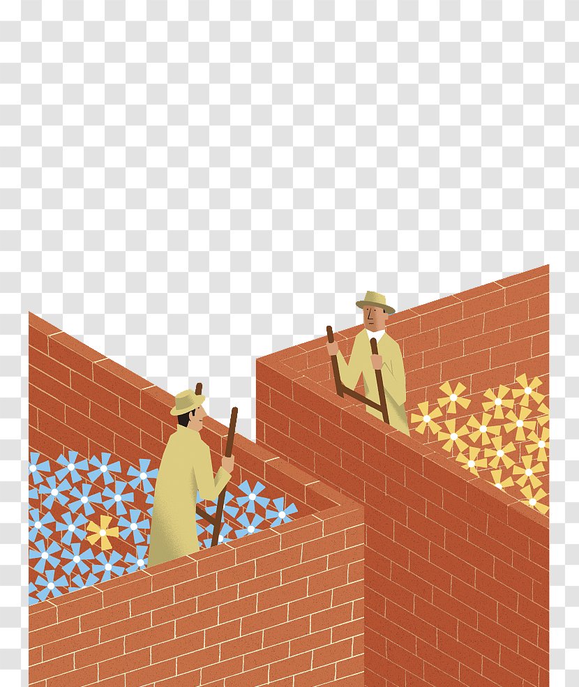 Wall Tile Facade Brick Ladder - Vector Illustration Square Garden Transparent PNG