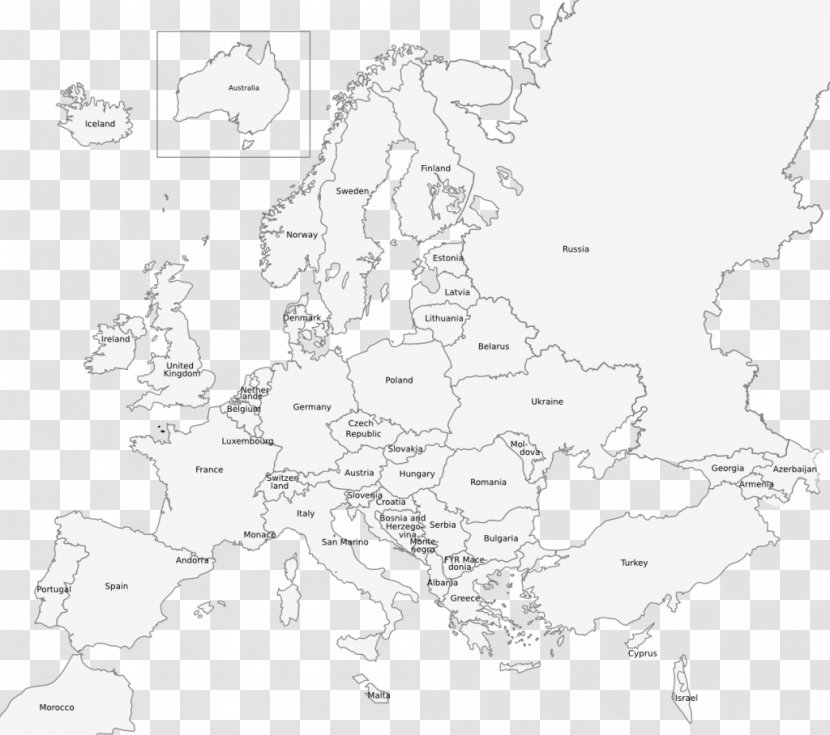 Europe World Map Blank - Border Transparent PNG