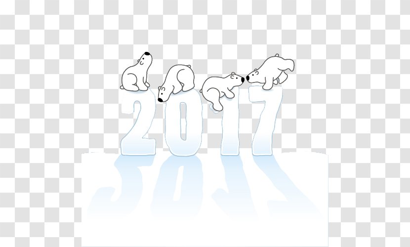 Polar Bear Los Osos Polares Illustration - Cartoon - New Year 2017 With Font Image Transparent PNG