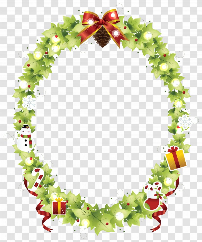 Christmas Decoration Picture Frames Wreath Clip Art - Floristry - Leaf Frame Transparent PNG
