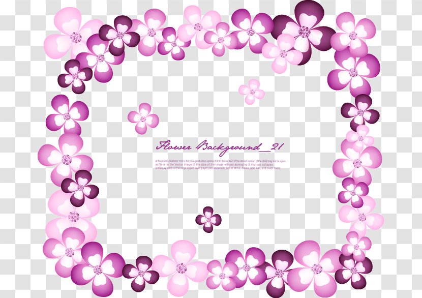 Flower Purple - Love - Romantic Frame Transparent PNG