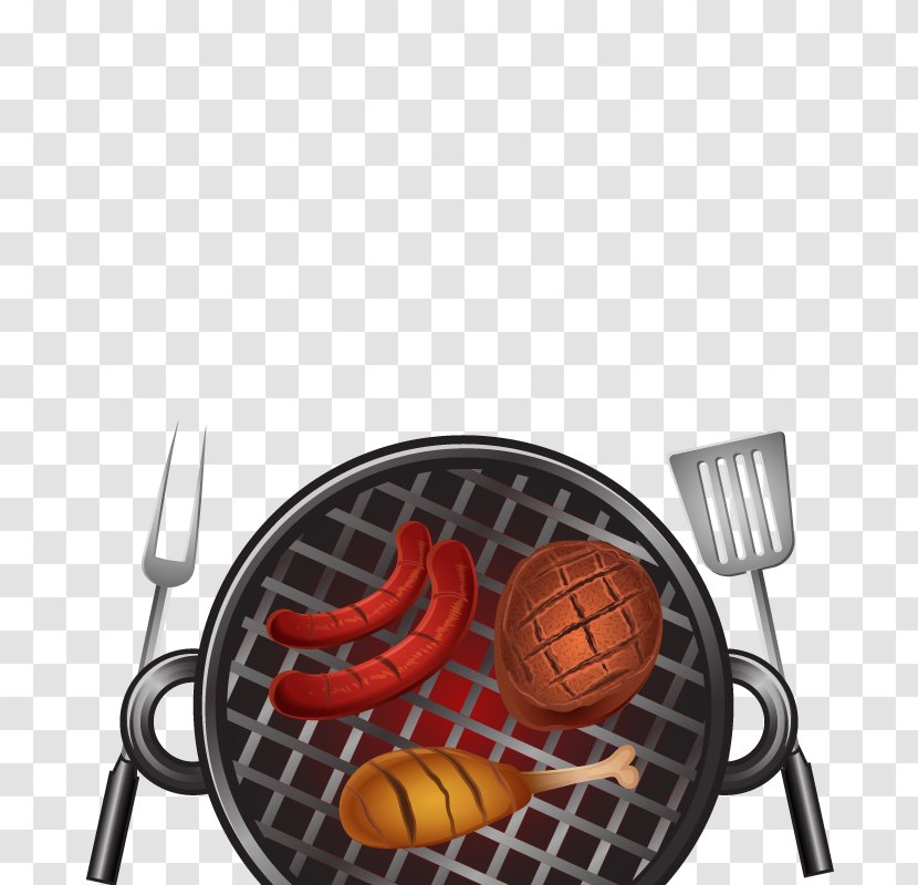 Sausage Barbecue Steak Poster Grilling - Pork - Vector Transparent PNG
