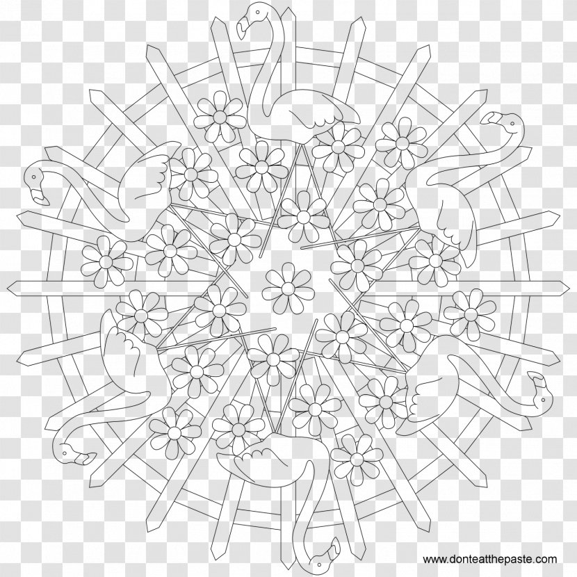 Mandala Plastic Flamingo Coloring Book - Tree Transparent PNG