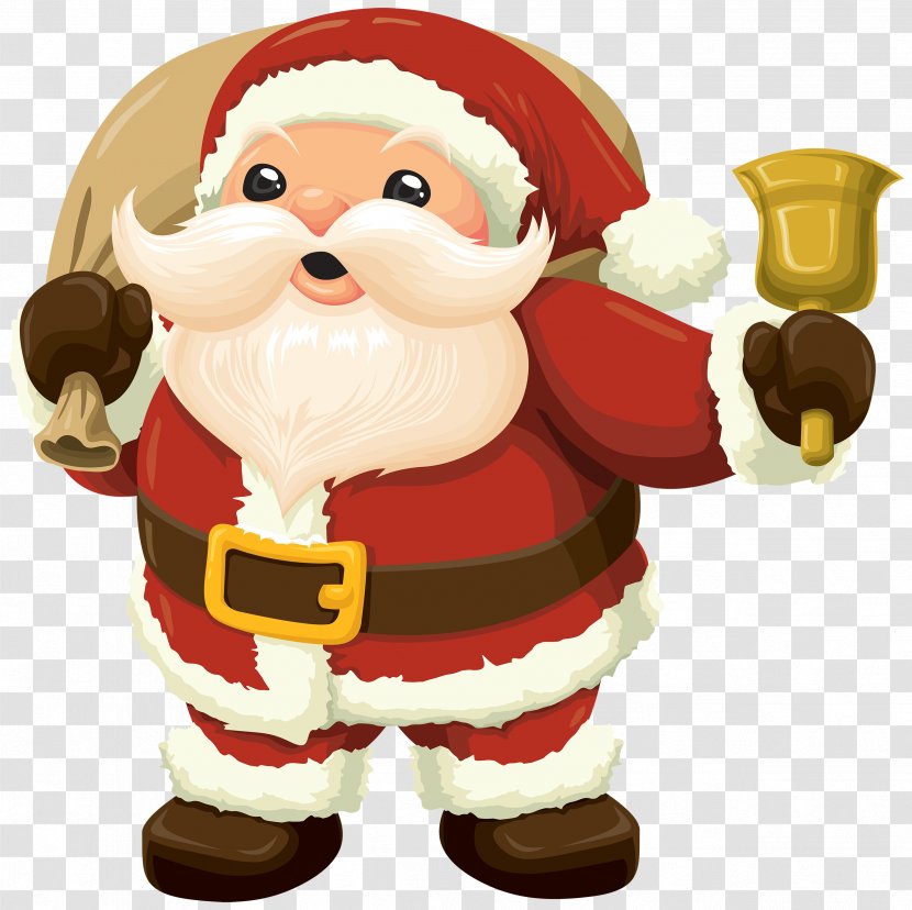 Santa Claus Jingle Bell Clip Art - Greeting Note Cards Transparent PNG