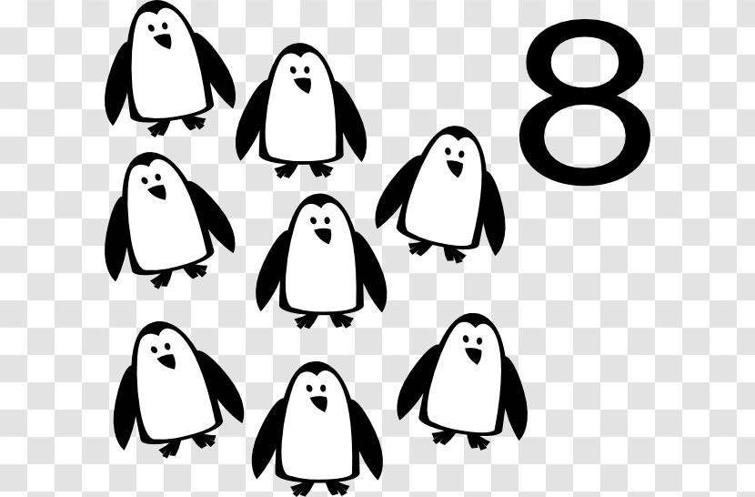 Clip Art - Penguin - Number 8 Transparent PNG