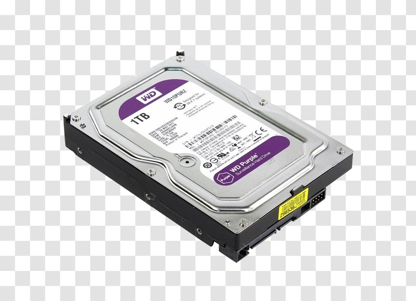 Hard Drives WD Purple SATA HDD Terabyte Serial ATA Western Digital - Technology - Electronic Device Transparent PNG