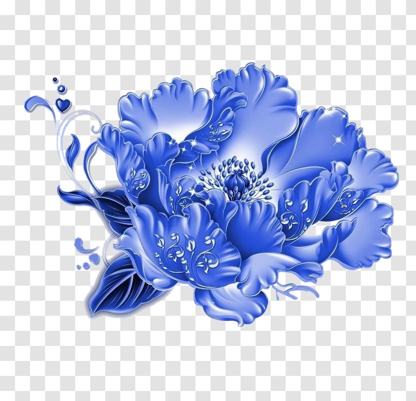Blue And White Pottery Motif Photography Clip Art - Advertising - Chrysanthemum Transparent PNG