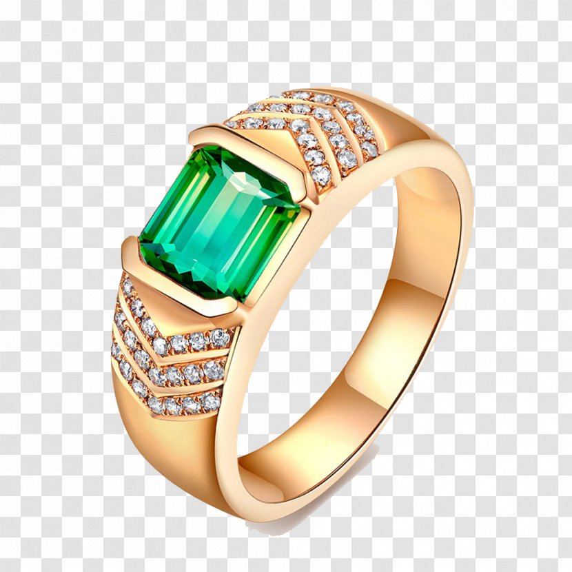 Emerald Wedding Ring Diamond - Gold - Fashion Rings Transparent PNG