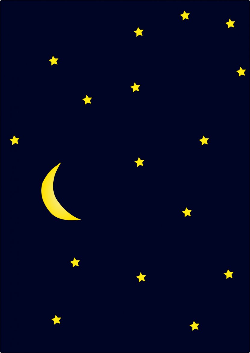 Sky Crescent Star Wallpaper - Night Stars Cliparts Transparent PNG