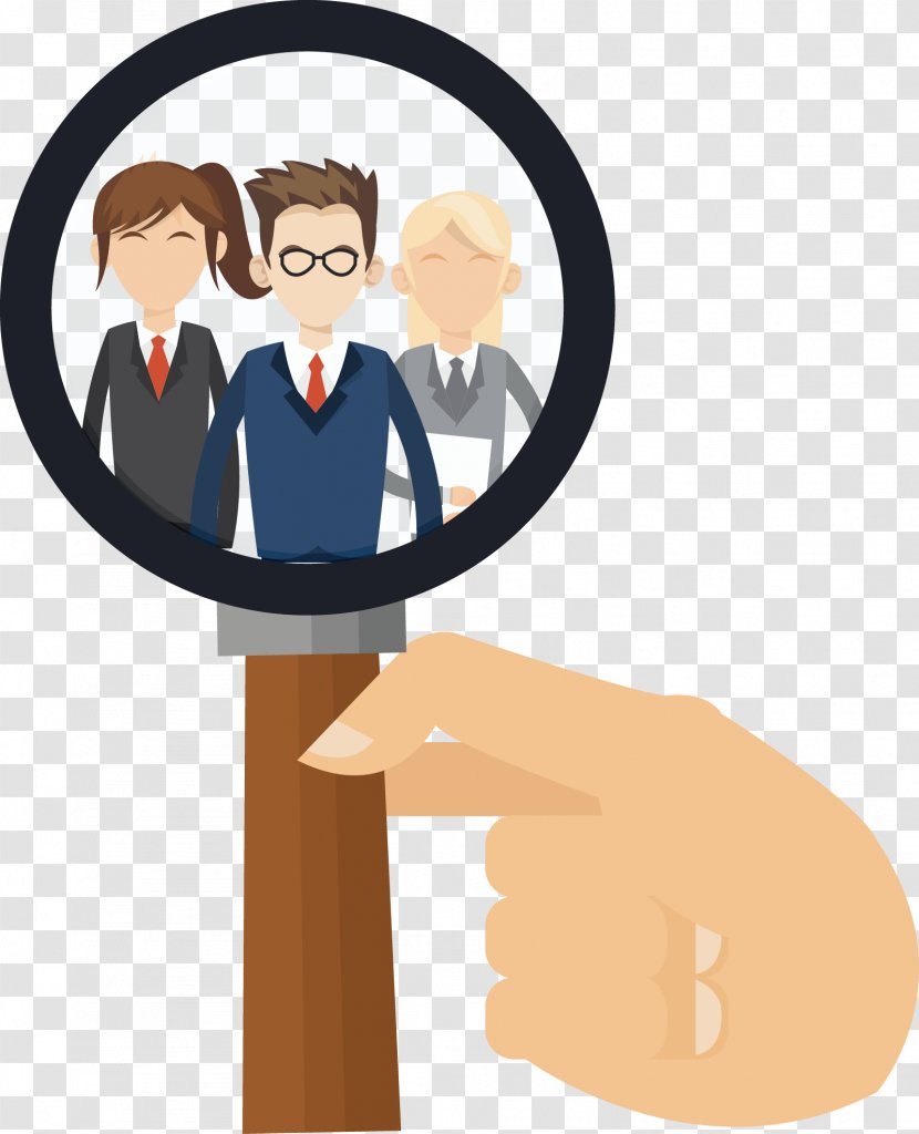 Euclidean Vector Illustration - Human Resource Management - A Boss With Magnifying Glass Transparent PNG