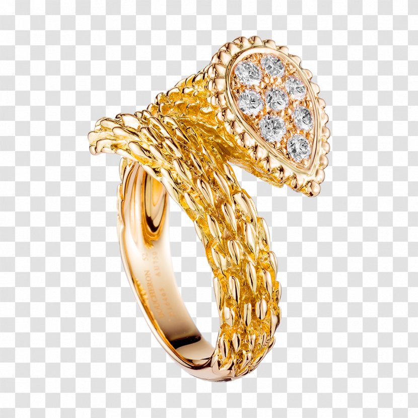 Boucheron Jewellery Ring Colored Gold Diamond - Body Jewelry Transparent PNG