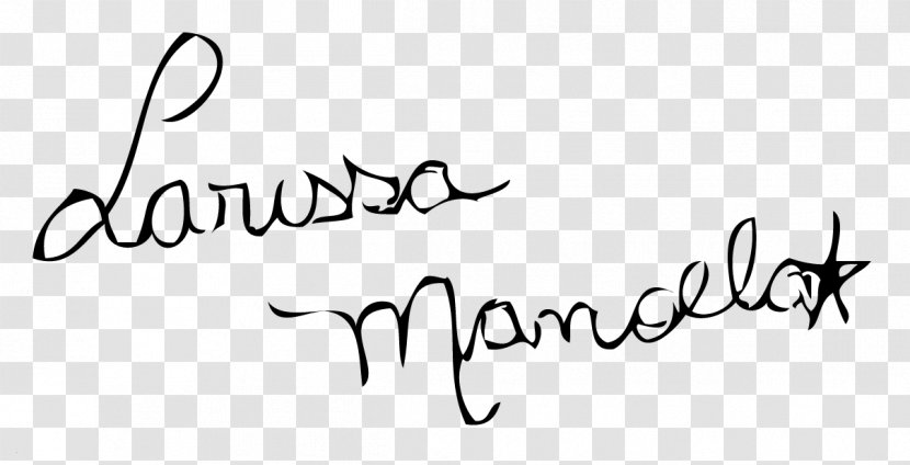 Text Signature Handwriting - Black And White - Larissa Transparent PNG