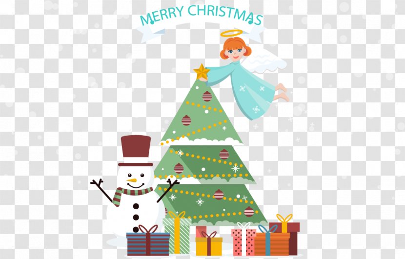 Christmas Santa Claus Snowman Angel - Text - And Transparent PNG