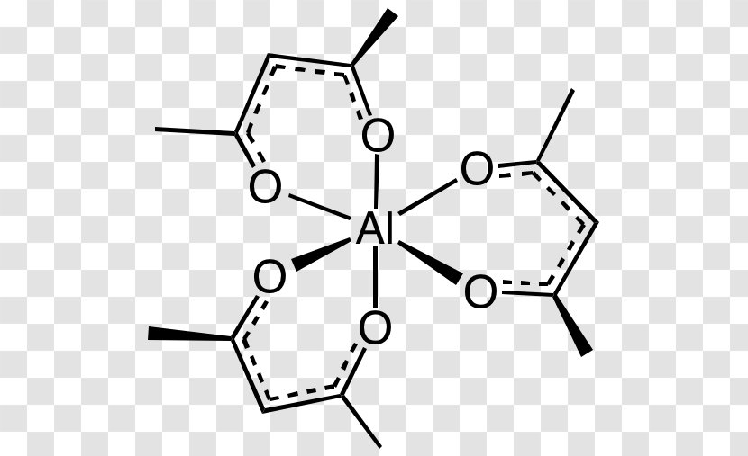 Acetylacetone Metal Acetylacetonates Aluminium Acetylacetonate Coordination Complex Chromium(III) - Black And White - Solid Geometry Transparent PNG
