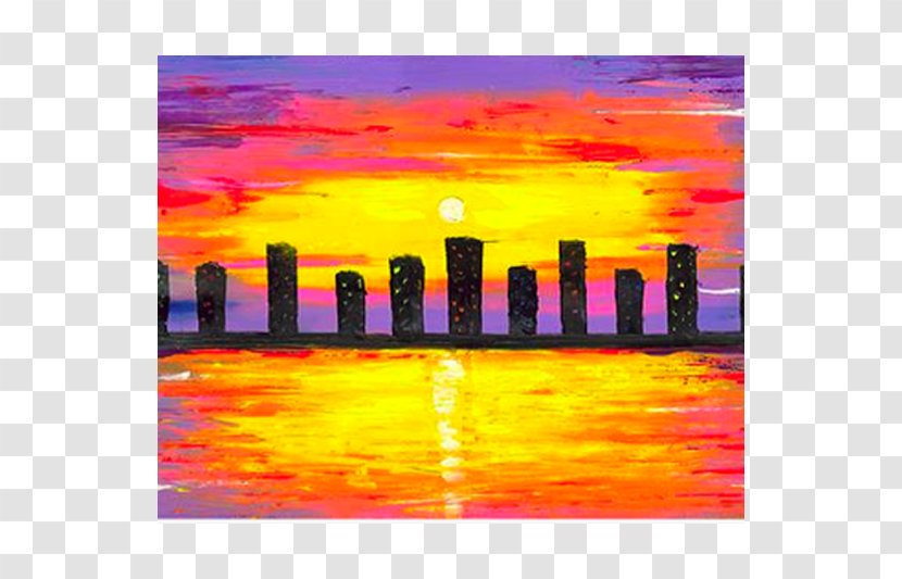 Painting Paper Art Acrylic Paint Printing - Afterglow Transparent PNG
