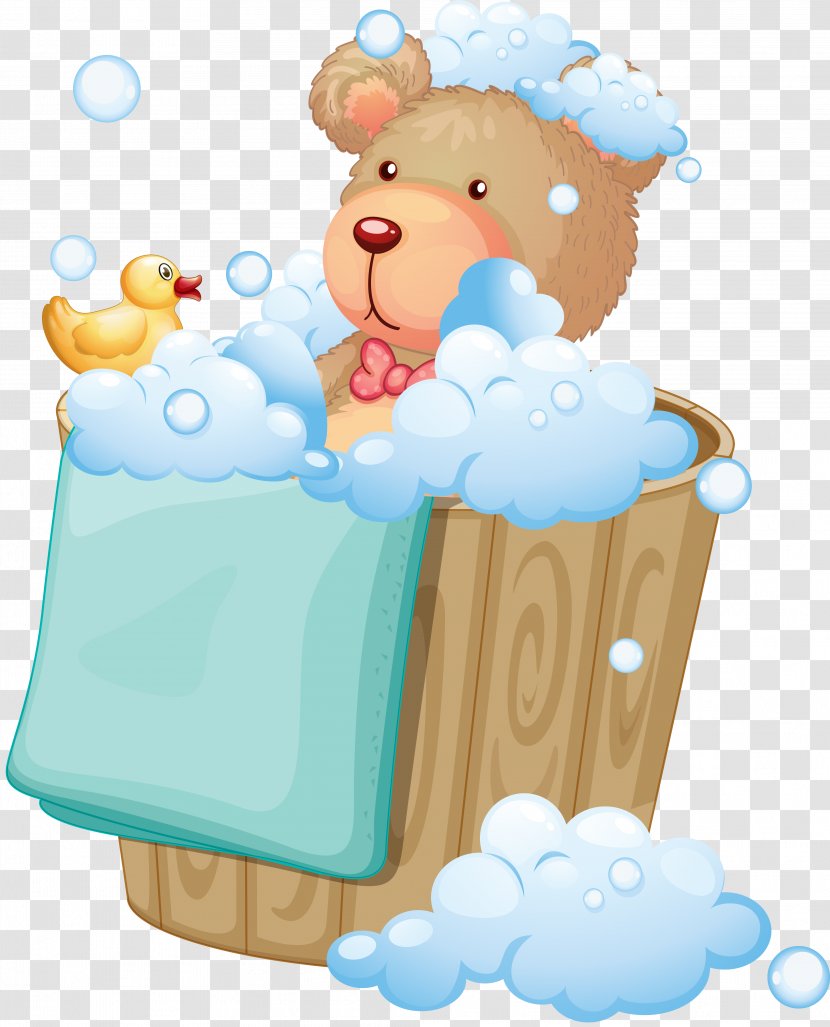 Hot Tub Bathroom Bathtub Illustration - Cartoon - Bear Bath Transparent PNG