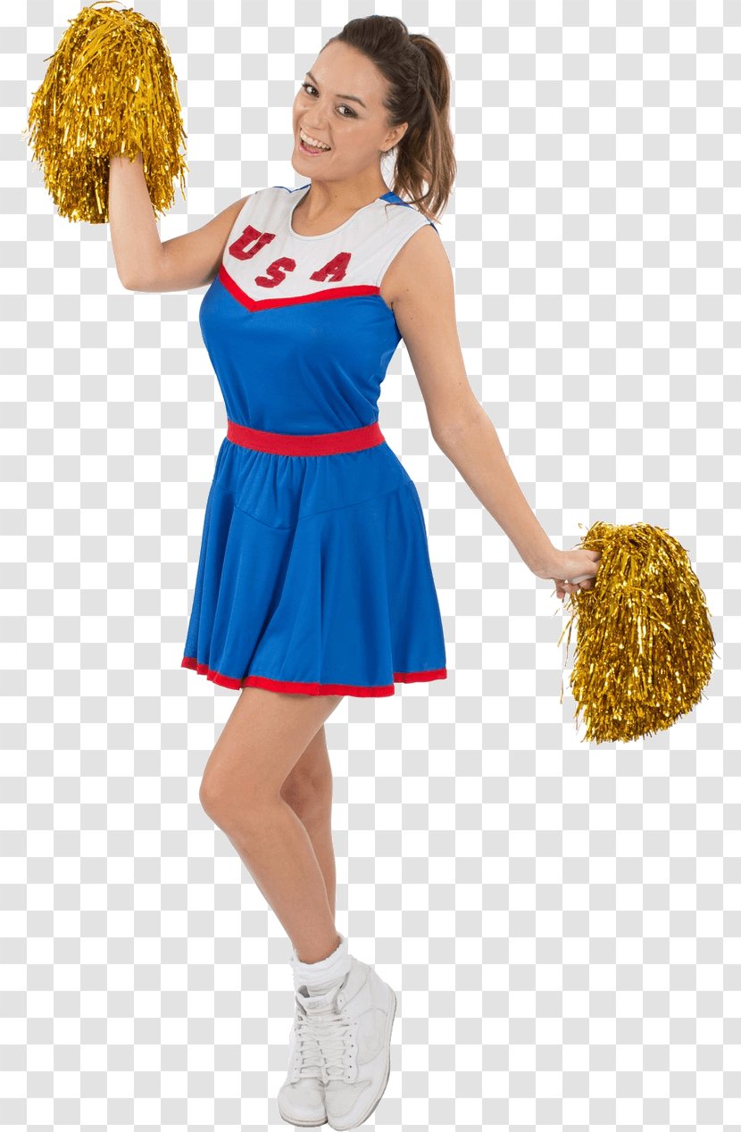 Costume Party Dress Cheerleading Uniforms - Electric Blue - Cheerleader Transparent PNG