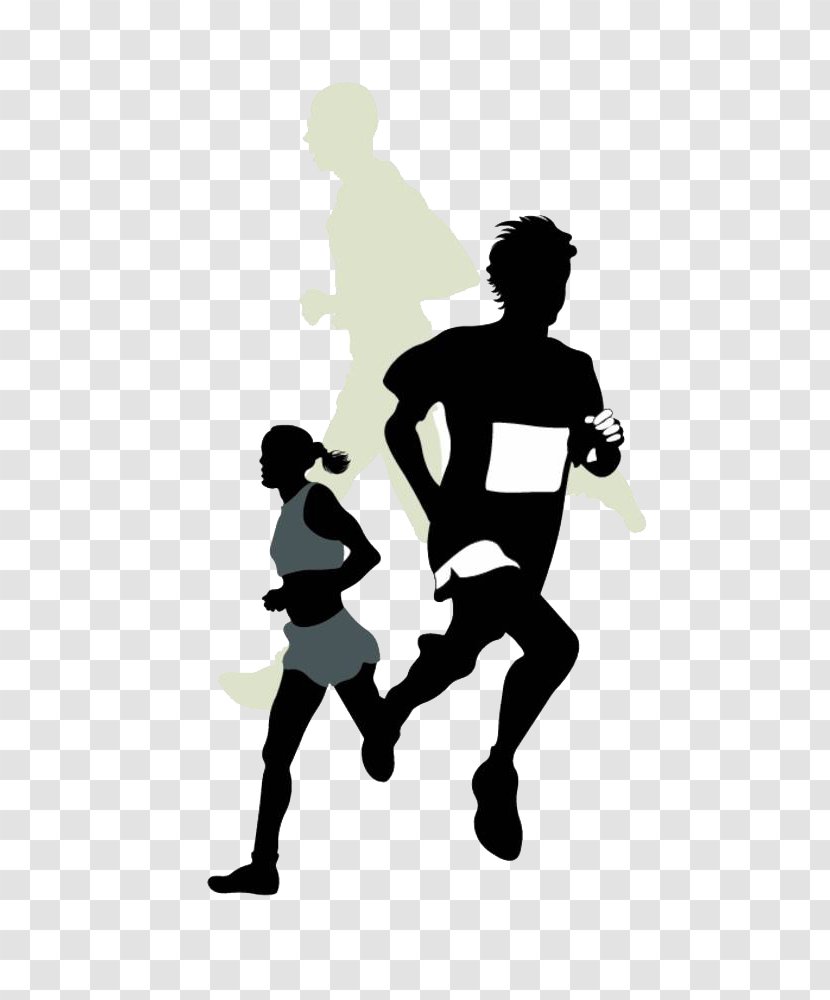 5K Run Running Marathon Racing Clip Art - Sports - Men And Women Transparent PNG