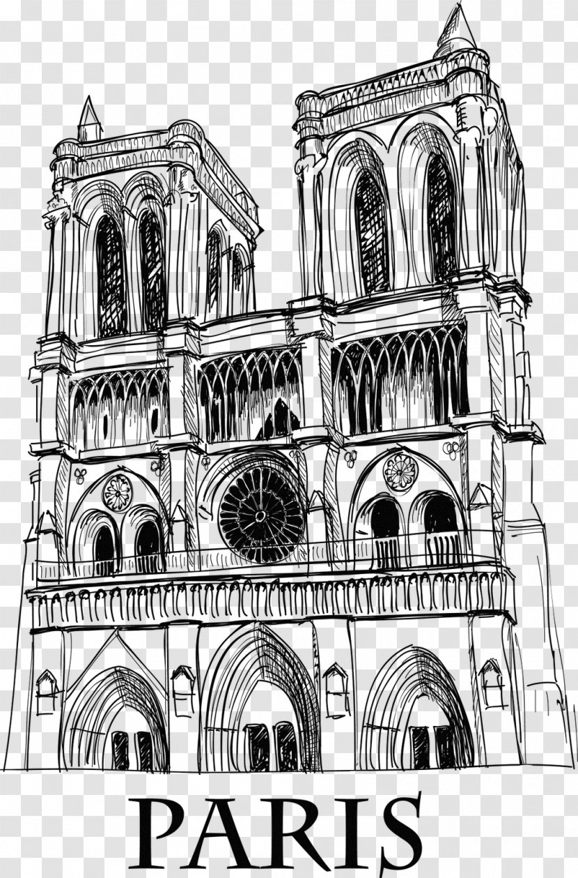 Vector Graphics Building Drawing Architecture Illustration - Cathedral Transparent PNG