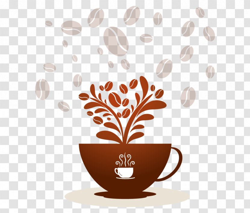 Coffee Cup Cafe Bean - Decal Transparent PNG