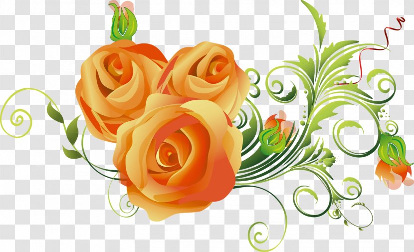 Happy Birthday Garden Roses - Floral Design Transparent PNG