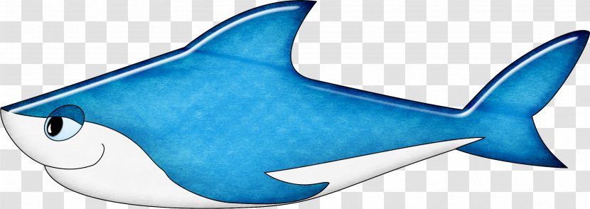Shark Cartoon - Fish - Blue Sticker Transparent PNG