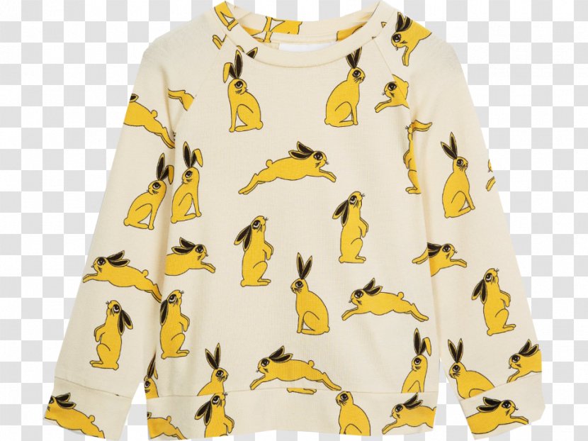 Sleeve T-shirt Clothing Button - Long Sleeved T Shirt - Yellow Bunny Transparent PNG