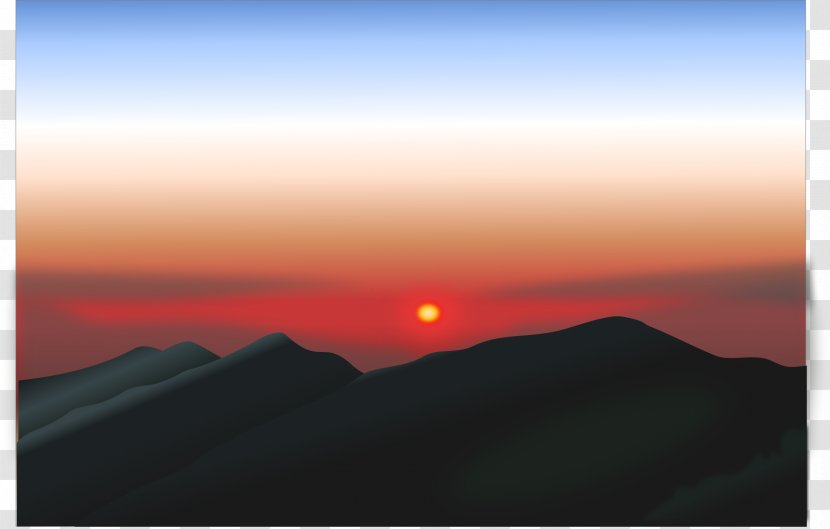 Sunrise Mountain Sunset Clip Art Transparent PNG