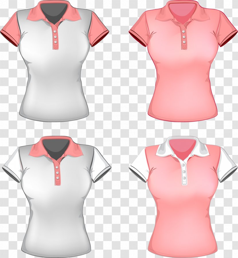 T-shirt Polo Shirt Sleeve - Vector Women Transparent PNG