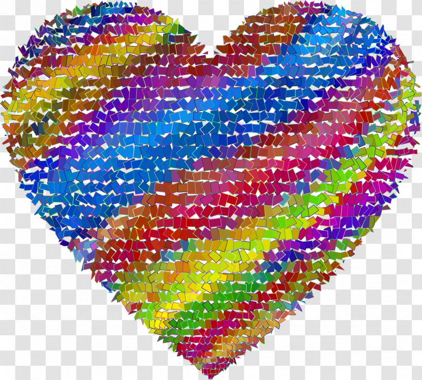 Heart Mosaic Romance Film Sticker Transparent PNG