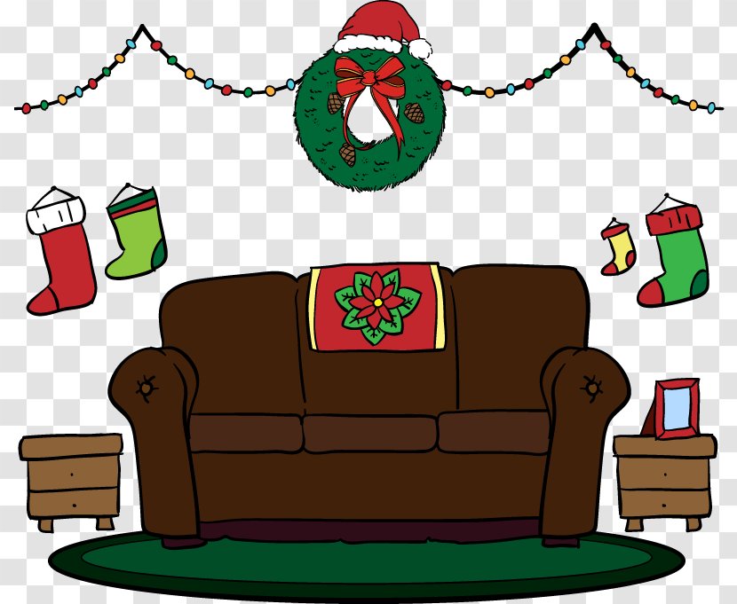 Cartoon Vector Christmas Decorative Elements Sofa - Clip Art - Hosiery Transparent PNG