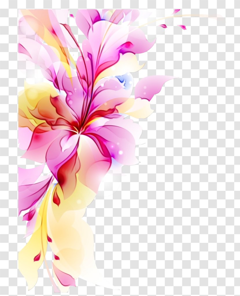 Pink Petal Flower Plant Hibiscus - Paint - Frangipani Transparent PNG