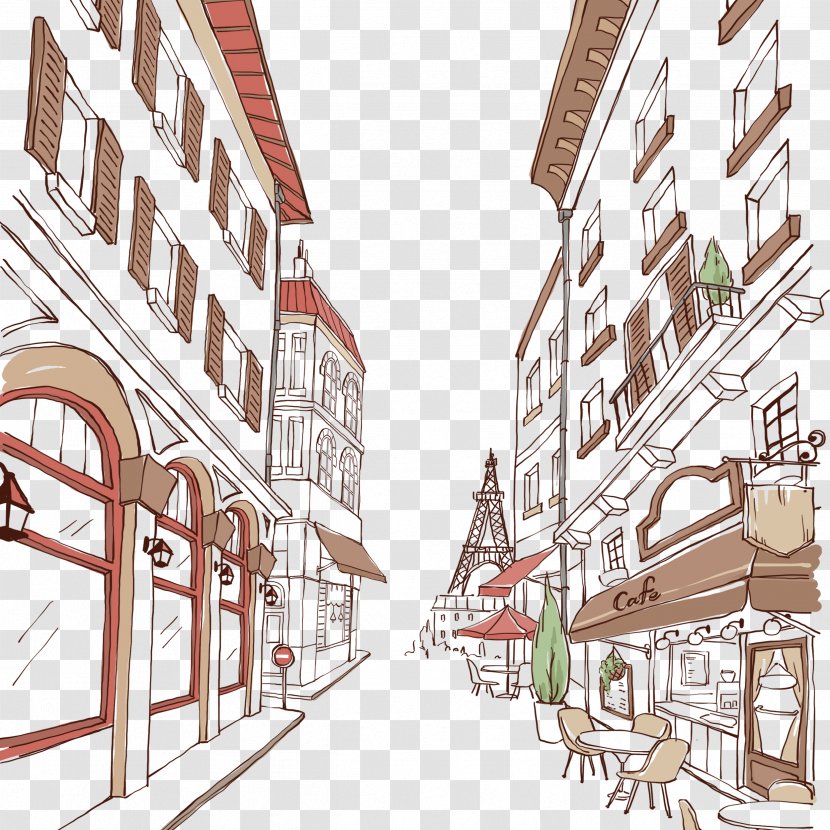 Construction Residential District Architecture Street Illustration - Area - Cartoon City Streetscape Transparent PNG