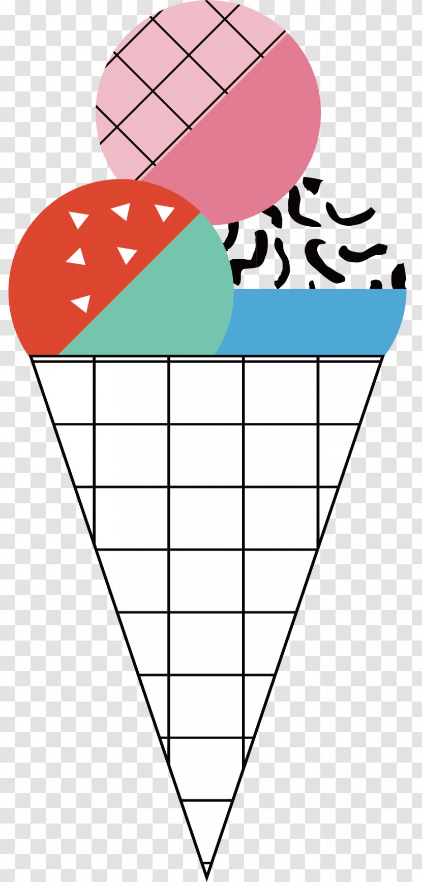 Graphic Design - Triangle - Cartoon Ice Cream Vector Transparent PNG