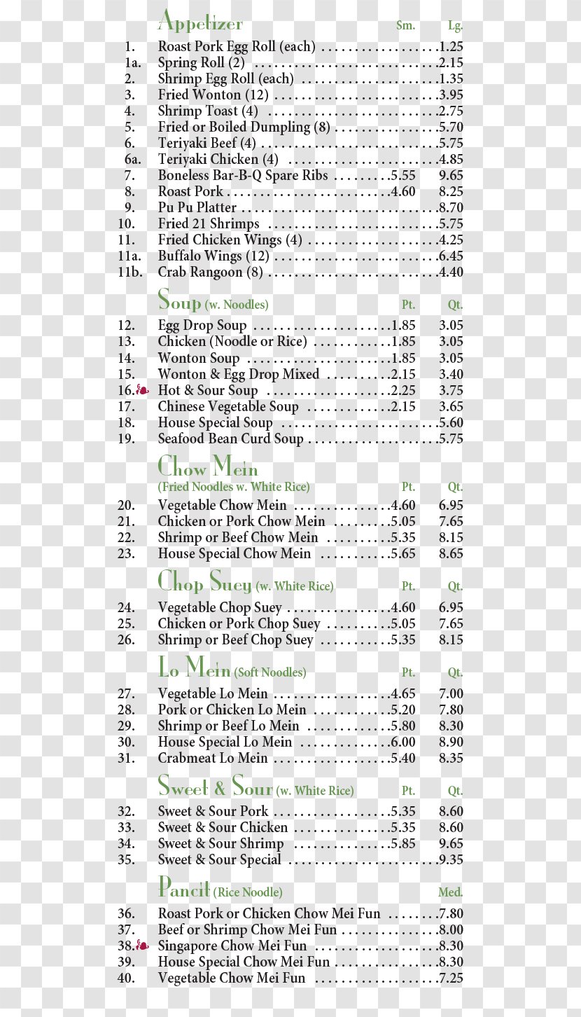Take-out Jade Garden Chinese Restaurant American Cuisine - Menu Transparent PNG