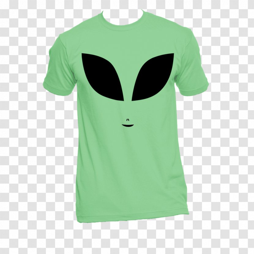 T-shirt Green Sleeve Unisex - Top - Alien Face Transparent PNG