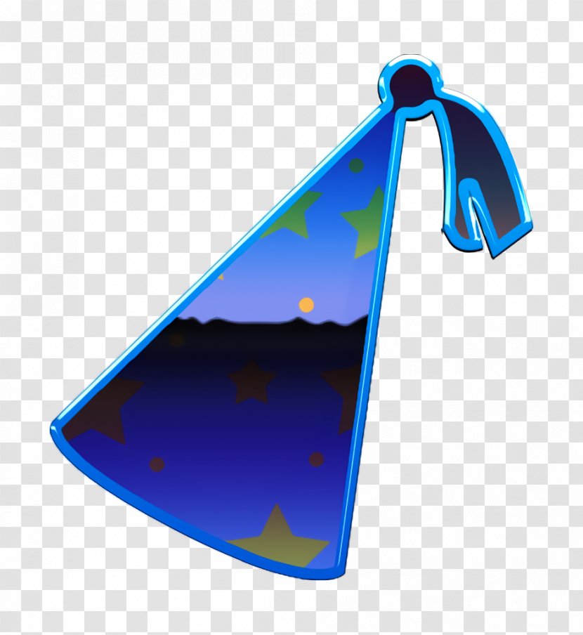Hat Icon Newyears Party - Tie - Electric Blue Azure Transparent PNG