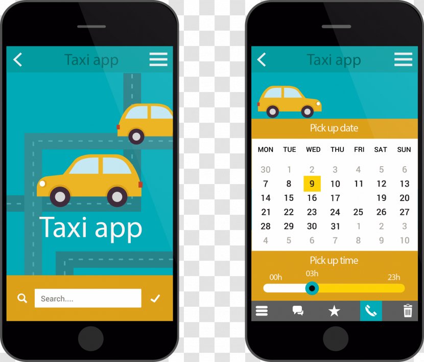 Taxi Euclidean Vector Download - Gadget - Car Phone Transparent PNG