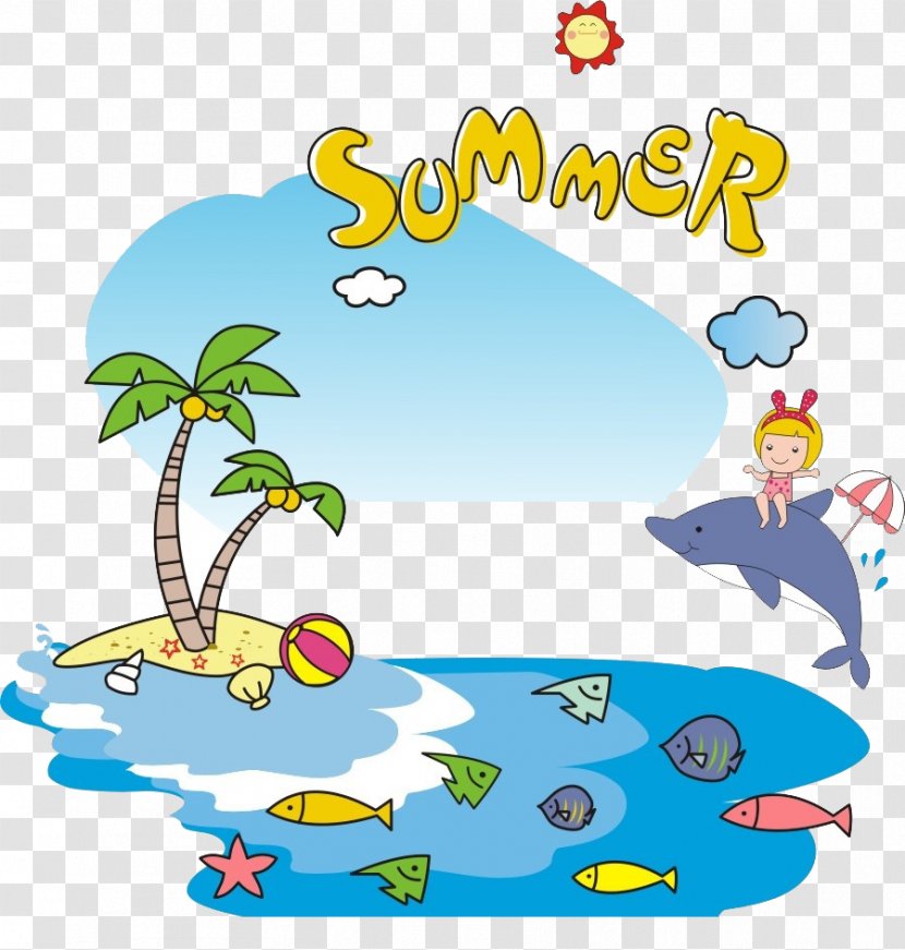 Summer Cartoon - Comics - Beach Elements Set Transparent PNG