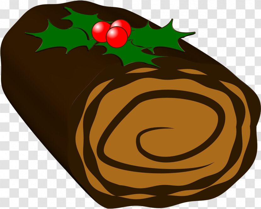 Champagne Yule Log Christmas Cake Clip Art - Fruit - Chocolate Transparent PNG