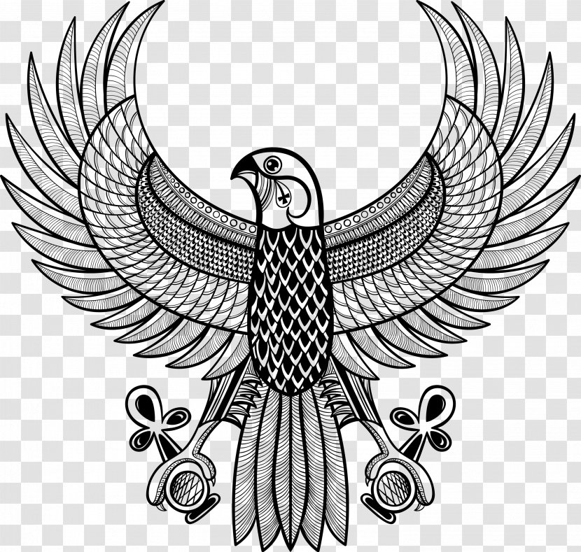Ancient Egypt Symbol Eye Of Horus Ankh - Decorative Bird Tattoo Transparent PNG