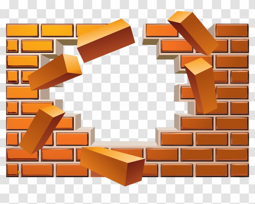 Brick Wall Euclidean Vector - Material - Broken Effect Transparent PNG