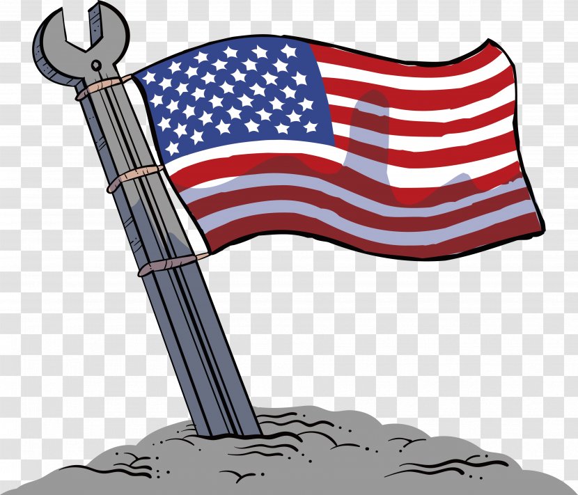 Flag Of The United States National - England - American On A Wrench Transparent PNG