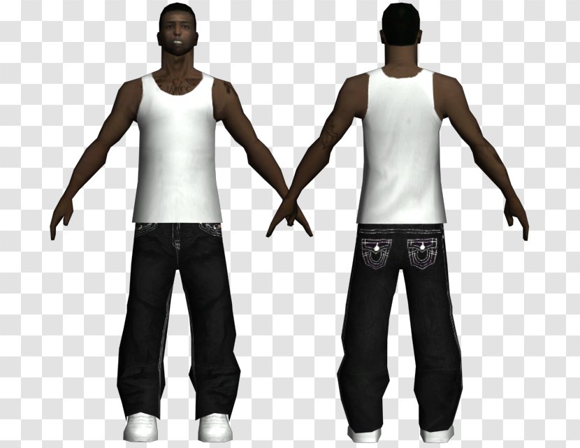 Grand Theft Auto: San Andreas T-shirt Shoulder Outerwear Sleeve - Human Transparent PNG