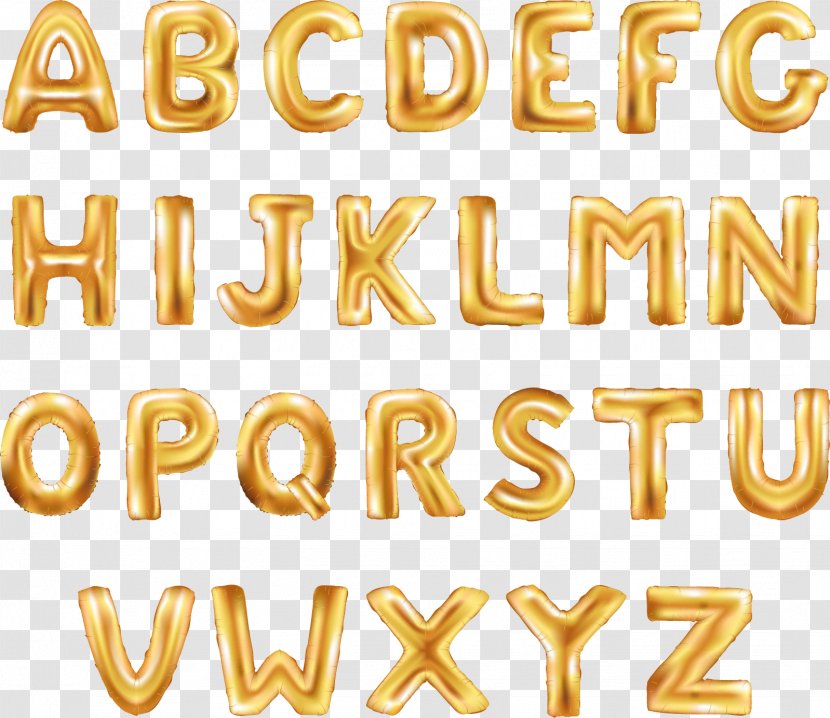 Balloon Letter Stock Photography Font - Birthday - Golden Word Transparent PNG