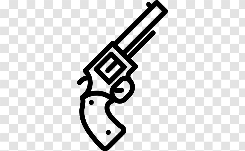 Pistol Revolver Weapon Firearm - Black And White Transparent PNG