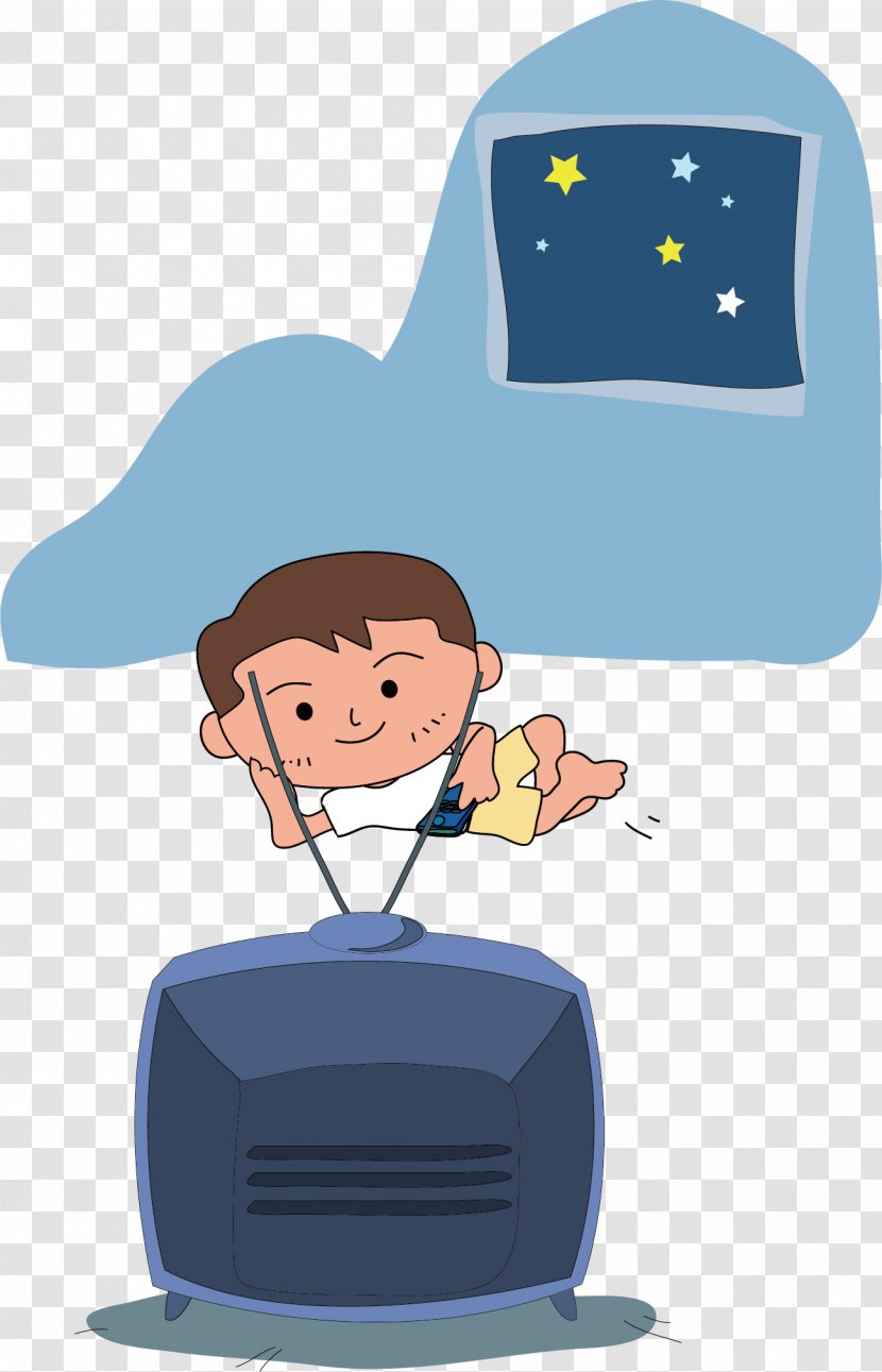 Television Cartoon Cdr - Watch TV At Night Transparent PNG