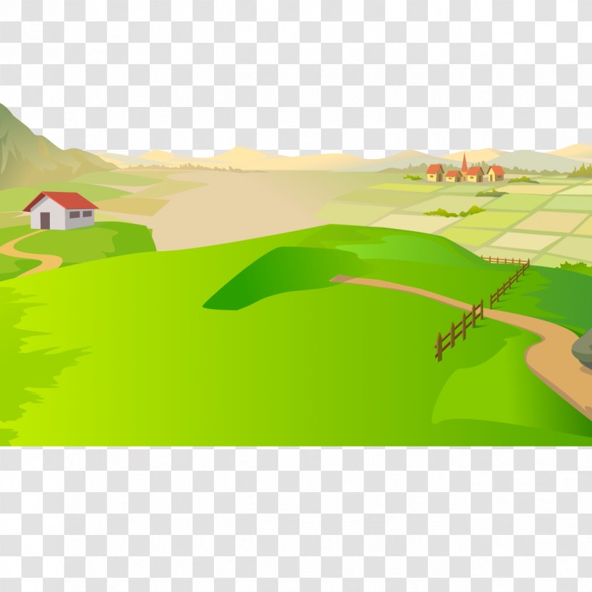 Landscape Vector Graphics Image Cartoon Drawing - Land Lot - Grass Field Transparent PNG