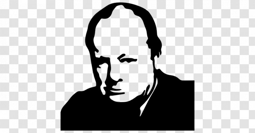 Winston Churchill Silhouette Portrait - Cartoon Transparent PNG