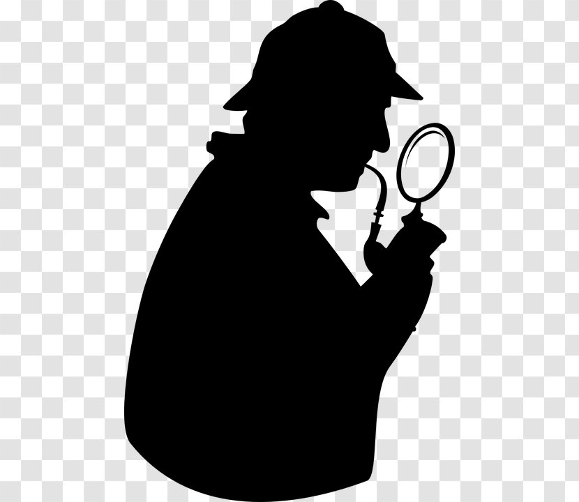 Sherlock Holmes John H. Watson Magnifying Glass Detective Image - Silhouette - Clipart Transparent PNG